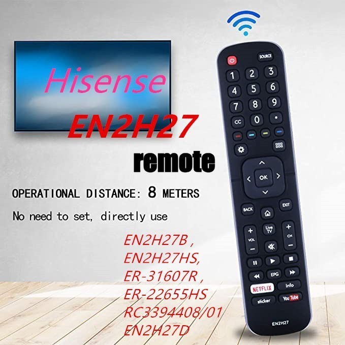 Hisense EN2H27 สมาร์ททีวีระยะไกล EN2H27B ,EN2H27HS,ER-3607R ,ER-22655HS RC3394408/01 EN2H27D พร้อม N
