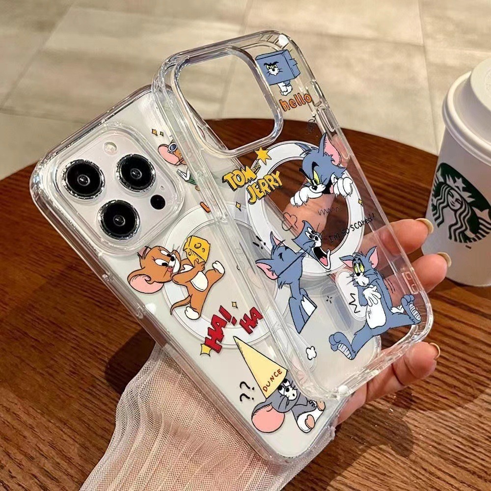 Tom and Jerry เหมาะสําหรับเคสโทรศัพท์ iPhone15pro 14plus Apple 13pro การ์ตูน 12 เคสแข็ง x/xs