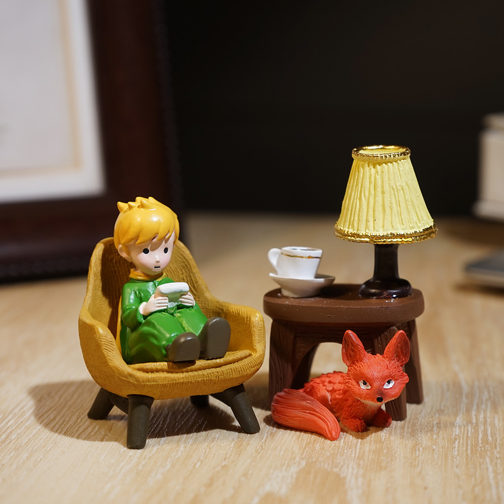 Dreamerhouse Mini Little Prince Fox เครื่องประดับน่ารัก Workplace สํานักงานหนังสือเดสก์ท็อปตกแต่ง