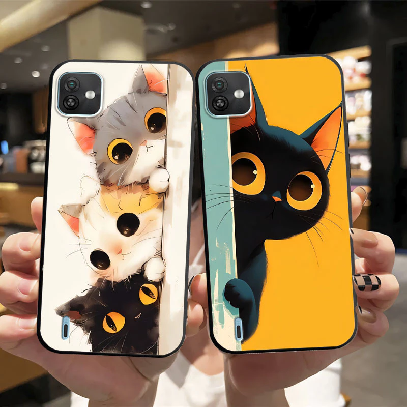ดอกไม้หินอ่อนหรูหราสําหรับ Wiko Y81 / Y82 กรณีแมวน่ารักปลอกซิลิโคนอ่อนนุ่มกันกระแทกสําหรับ Wiko Y81 / Y82 เคสโทรศัพท์กันชน