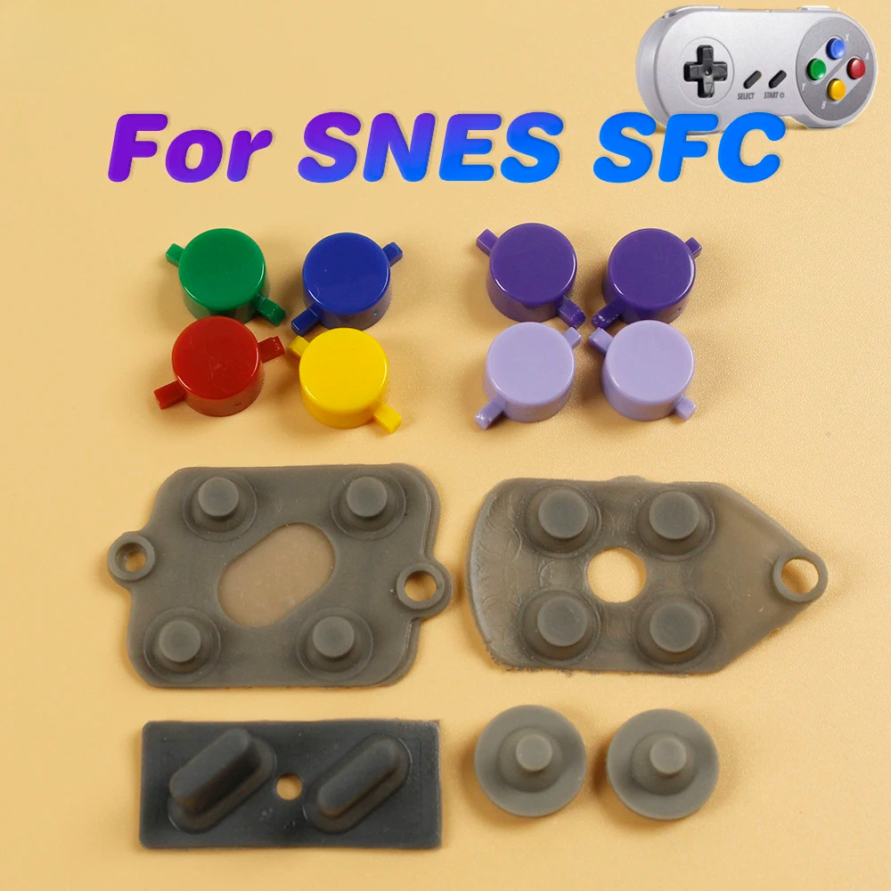 1 ชุด ABXY ปุ่ม Conductive ยาง Pad ชุดสําหรับ Nintend Super Famicom SNES SFC Controller ABXY DIY พลาสติกชุดกุญแจ