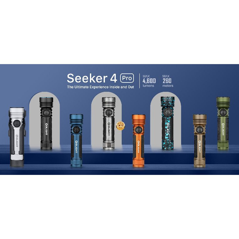 Olight Seeker 4 Pro ไฟฉายสำหรับการค้นหาและช่วยเหลือ 4600 ลูเมน แสงกว้างกระจายครอบคลุม