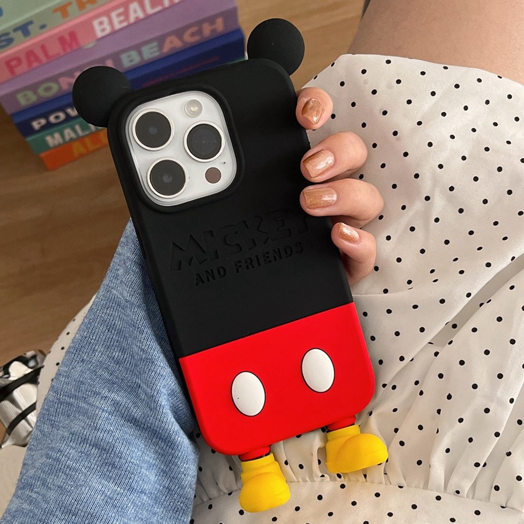 ปลอกสําหรับ ไอโฟน 17 16 มือโปร สูงสุด 15 14 13พี ซิลิโคนกันกระแทกการ์ตูนสร้างสรรค์มิกกี้เมาส์ออกแบบเคสโทรศัพท์นุ่มป้องกันรอยขีดข่วนตกทนสิ่งสกปรกฝาครอบป