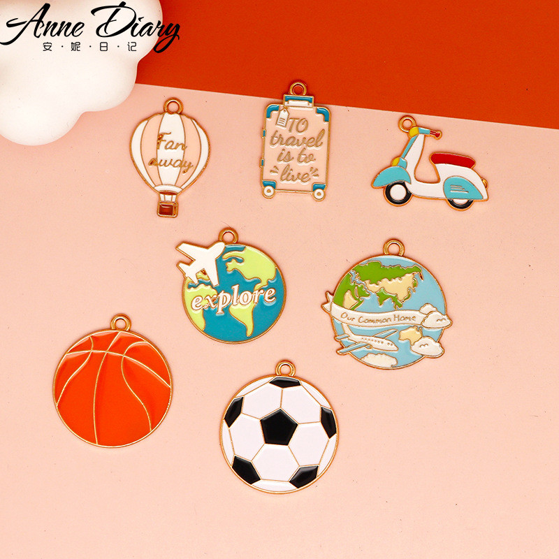 2 ชิ้น/ล็อต Hot Air บอลลูนเครื่องบิน Earth Hot Air บอลลูนโลหะผสมเคลือบจี้อุปกรณ์เสริม Charms สําหรับผู้หญิง, Key Chain/ต่างหู/สร้อยคอจี้ทําด้วยมือ DIY เครื่องประดับ 195