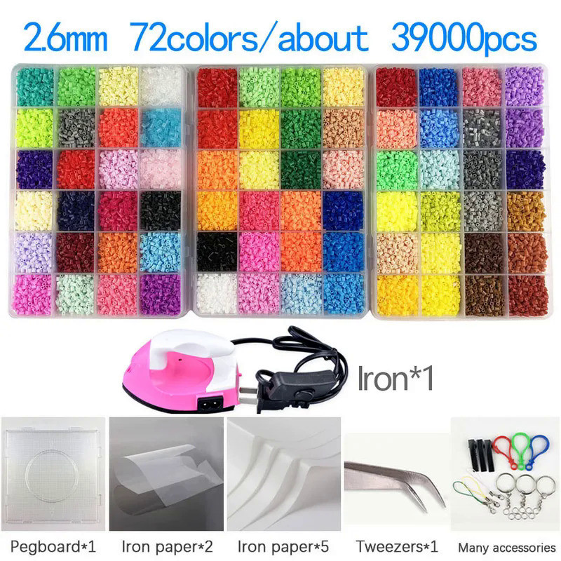 2.6mm Perler Hama beads Set 3D Puzzle Iron Beads Toy Kids Creative Handmade Craft DIY Gift fuse bead