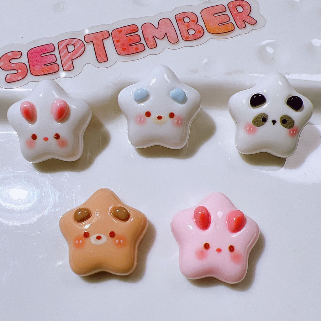 น่ารักมินิกระต่ายหมีดาวห้าแฉก DIY เคสโทรศัพท์มือถืออุปกรณ์เรซินกิ๊บติดผมแฮนด์เมดเชือกรัดผมเครื่องประดับอุปกรณ์เสริม