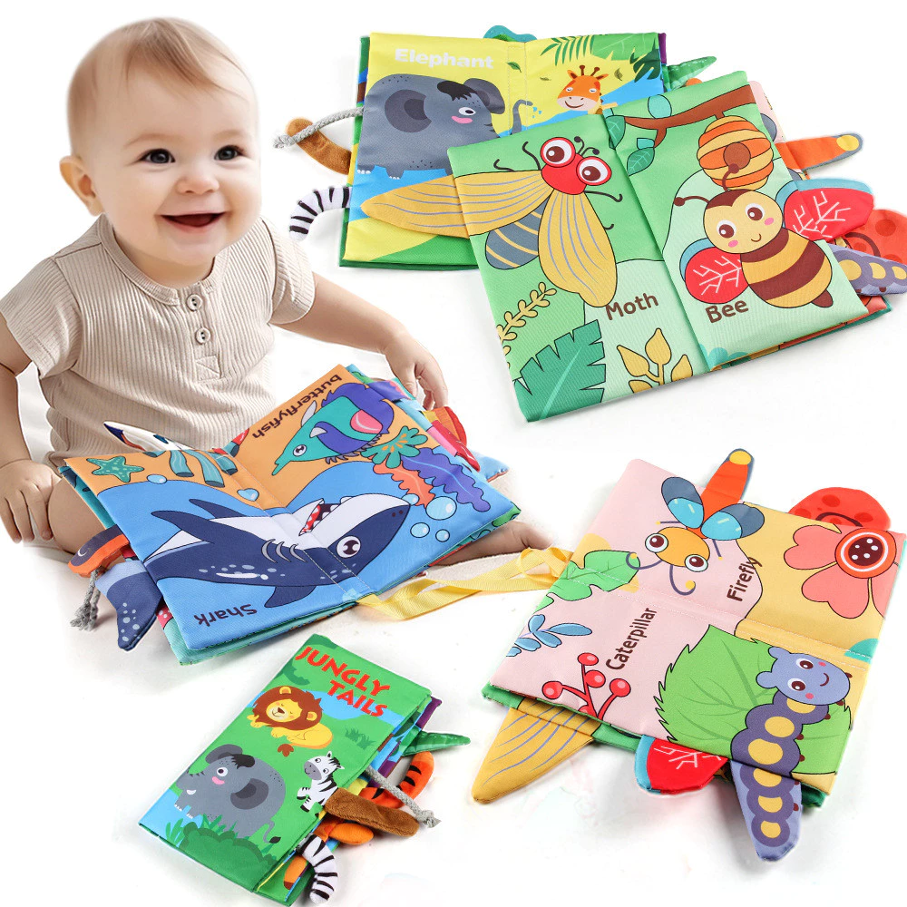 หนังสือผ้า​สำหรับเด็ก​ หนังสือผ้า3D หนังสือเด็ก นิทานผ้า เสริมสร้างพัฒนาการ หนังสือผ้าหัดจับ thumbnail 3