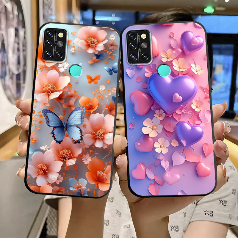 ดอกไม้สําหรับ Umidigi A9 Pro A9Pro 2021 A9 Max A7Sกรณีแมวน่ารักกรณีซิลิโคนอ่อนนุ่มกันกระแทกสําหรับUm