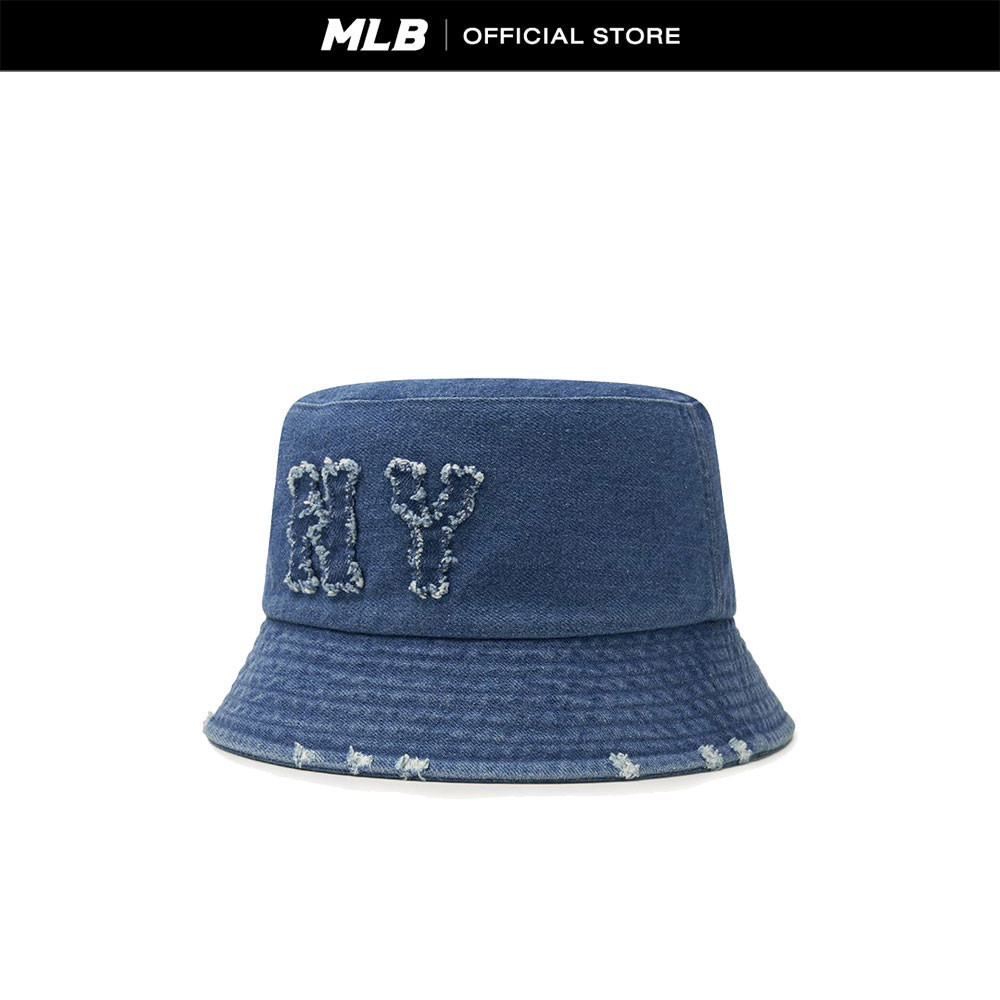 MLB หมวกบักเก็ต ยูนิเซ็กส์ Denim Coopers Mega Logo รุ่น 3AHTDS24N 50BLL สีฟ้า