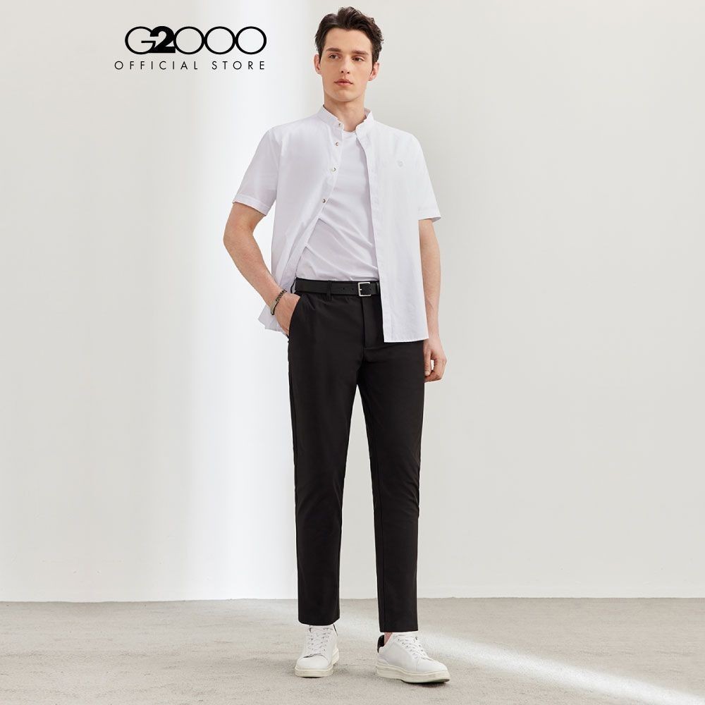 G2000 กางเกงขายาวแบบลำลองสำหรับผู้ชาย ทรง Slim Tapered Fit รุ่น 4116299799 BLACK