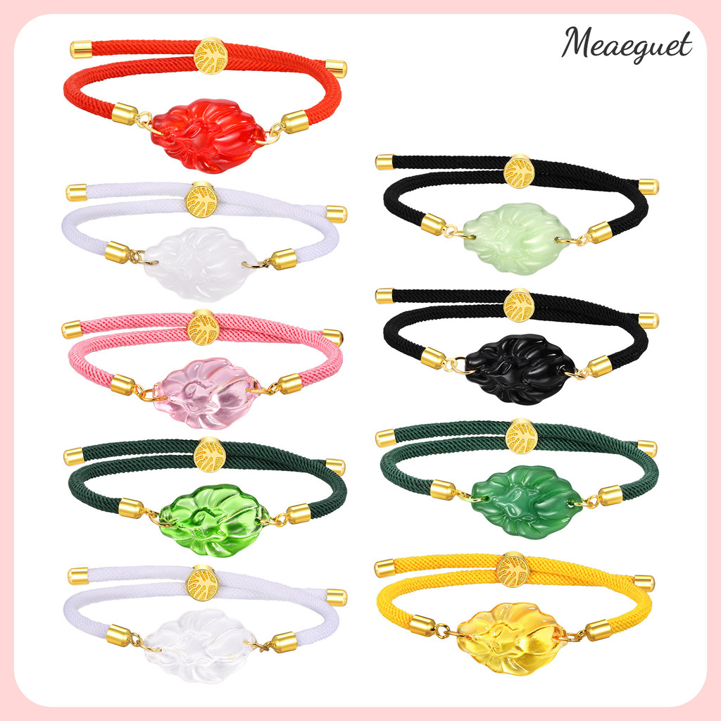 Meaeguet สร้อยข้อมือคริสตัลนำโชคจิ้งจอกเก้าหาง สร้อยข้อมือแบบปรับขนาดได้ เหมาะสำหรับเป็นของขวัญเครื่องประดับช่วงปีใหม่และฤดูร้อน