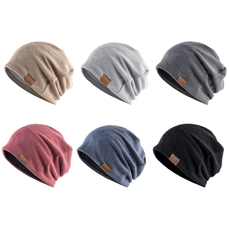 แฟชั่นถักฤดูใบไม้ผลิฤดูใบไม้ร่วง Baggy Beanie หมวกผู้ชายผู้หญิงกลางแจ้ง Hip Hop Turban Bonnet Skullcap Unisex