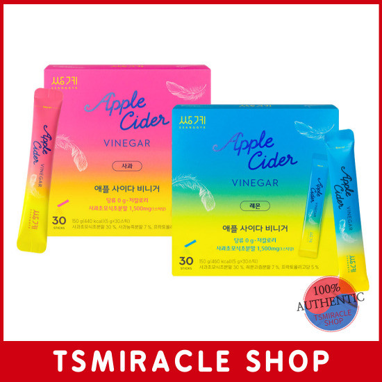 Ssanggye Apple Cider Vinegar Low Calorie Tea Lemon Flavor,Apple Flavor Stick 30P