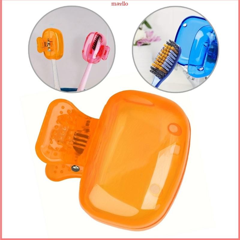 Mavlo ที่เก็บแปรงสีฟัน ฝาครอบหัวแปรงสีฟันสําหรับเดินทาง คลิป ประหยัดพื้นที่สําหรับการเดินทาง ใช้ทุกวัน แปรงสีฟันป้องกันจาก