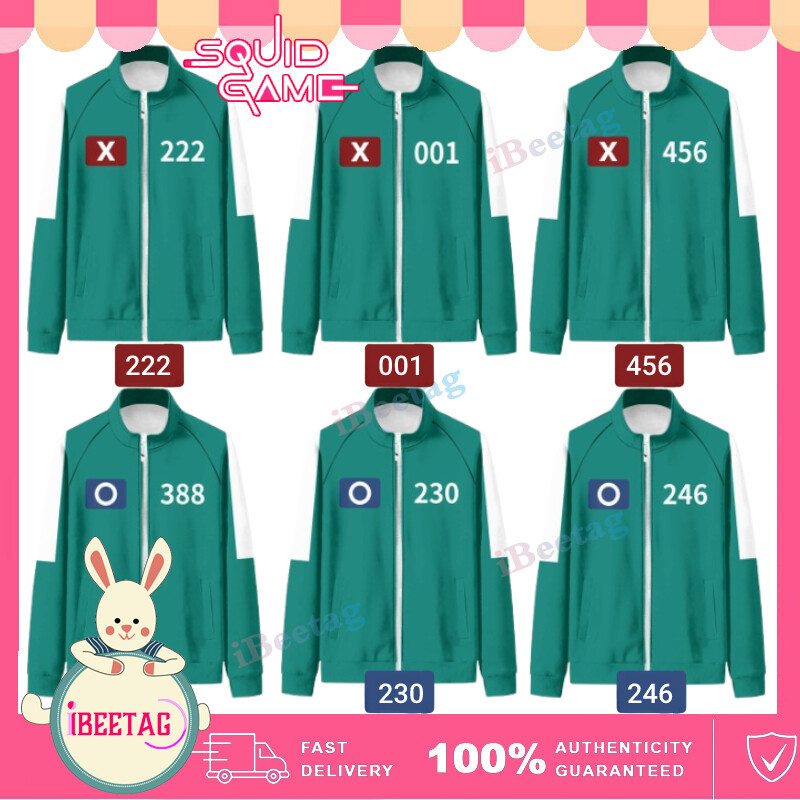 Squid gameฤดูกาล 2 เกมปลาหมึก 456 แจ็คเก็ต Seong Gi-hun Men & Women คอสเพลย์ฮาโลวีนเครื่องแต่งกายกีฬ
