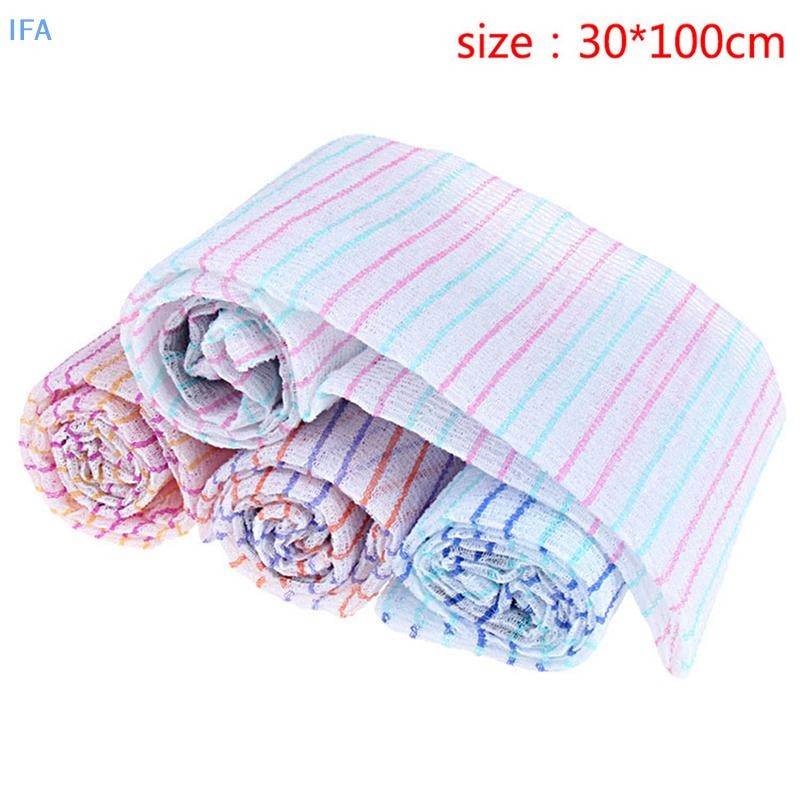 IFA ผ้าเช็ดตัวเกาหลีขัดผิวยาวเหนียวอาบน้ํากลับขัดเหนียวผ้าเช็ดตัว 30x90 ซม.ดี