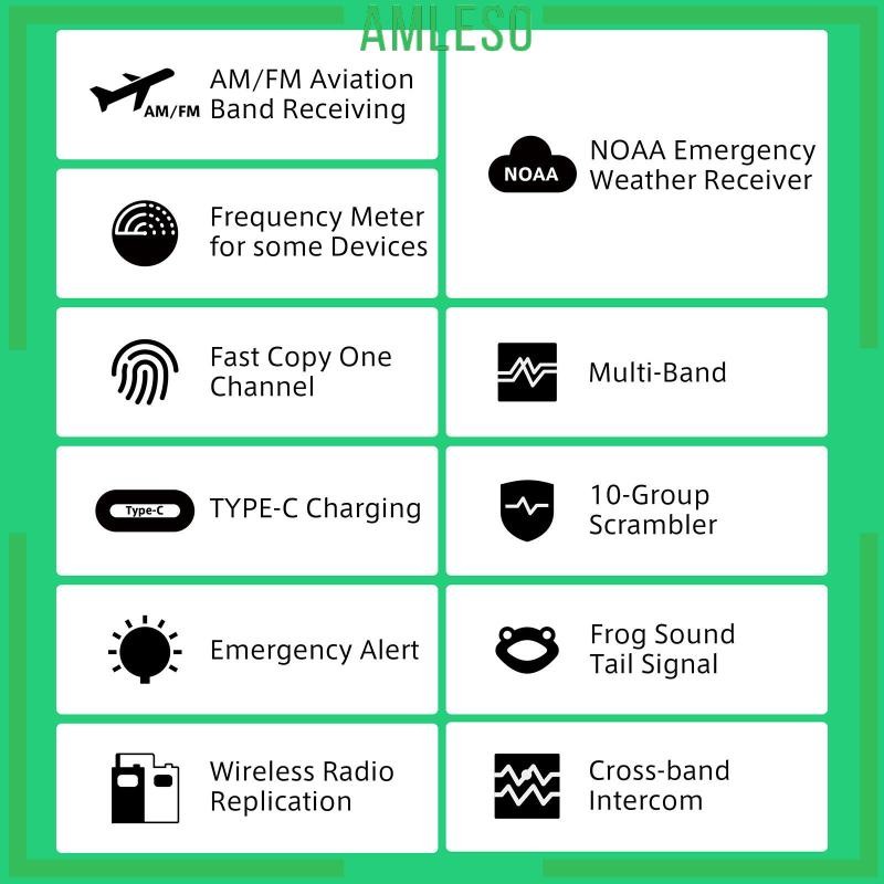 [Amleso] วิทยุมือถือสองตัวพร้อมวิทยุสาย USB Vox VHF Long Range แบบพกพา k58 ผู้ใหญ่