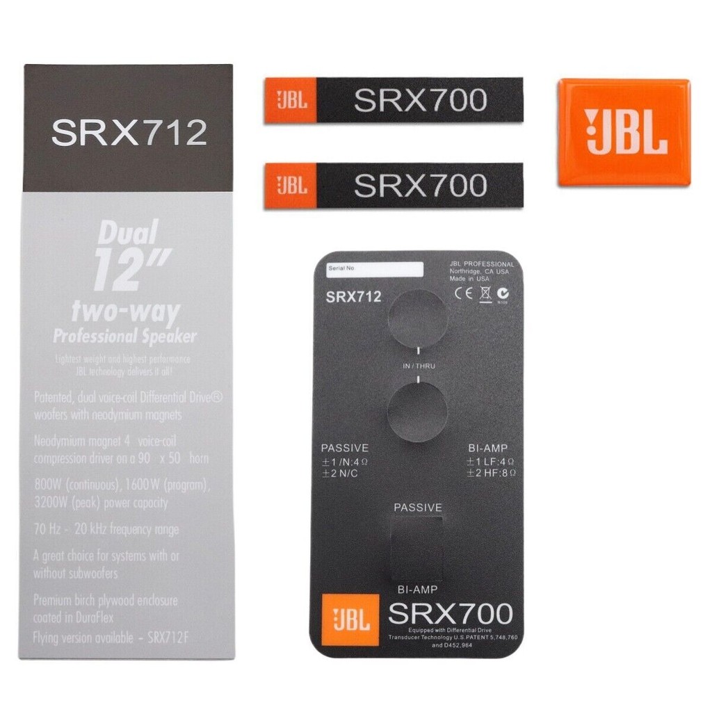 ชุด JBL SRX712 SRX700 สติ๊กเกอร์พลาสติก ป้ายโลโก้ ชิ้นส่วนทดแทน