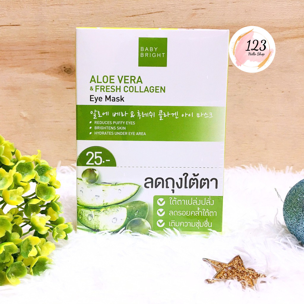 Baby Bright Aloe Vera & Fresh Collagen Eye Mask (2.5g x 2 pcs) x 6 pairs มาสก์ใต้ตา สูตร คอลลาเจน ว่