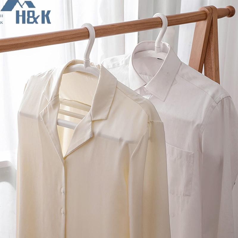 [H&K Apr] ไม้แขวนเสื้อพลาสติกพร้อมคลิปประหยัดพื้นที่ Scalable เสื้อยืดชุด Coat ผ้าเช็ดตัวแขวนอุปกรณ์เสริมสําหรับตู้เสื้อผ้าบ้านระเบียง {th}