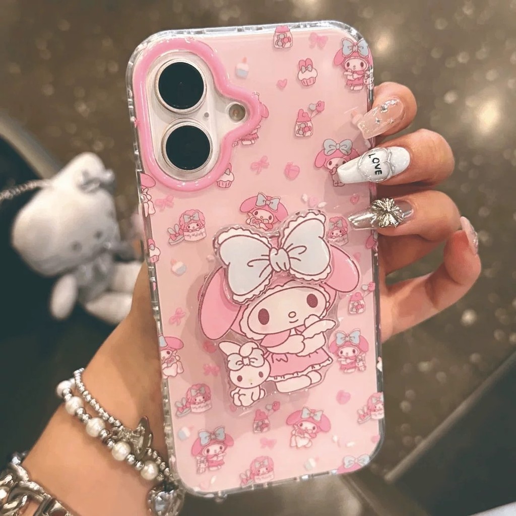 สําหรับ OPPO Reno13 F Reno13 Pro Reno12 F Reno11 Pro Reno11 F Reno10Pro Reno8T Reno8Z Reno7Z Reno6Z Reno8 Reno5 Reno4 น่ารักการ์ตูน My Melody anti-fall TPU โทรศัพท์มือถือกรณี