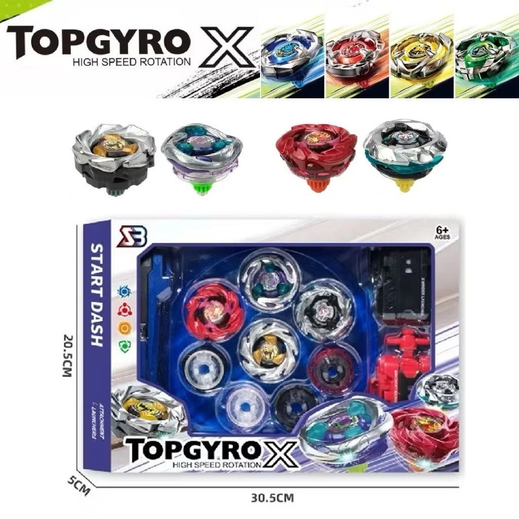 TOPGYRO X SB ชุดของเล่นลูกข่างหมุน 4 ชิ้น พร้อมสนามประลอง ของเล่นเด็ก ของเล่นต่อสู้ โลหะ ลูกข่างหมุน
