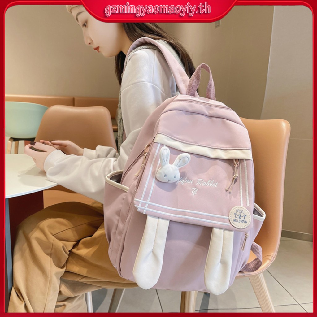 【พร้อมส่ง】กระเป๋านักเรียน แบบนิ่ม ลายการ์ตูนกระต่ายน่ารัก สไตล์ญี่ปุ่น สําหรับเด็กผู้หญิง 50