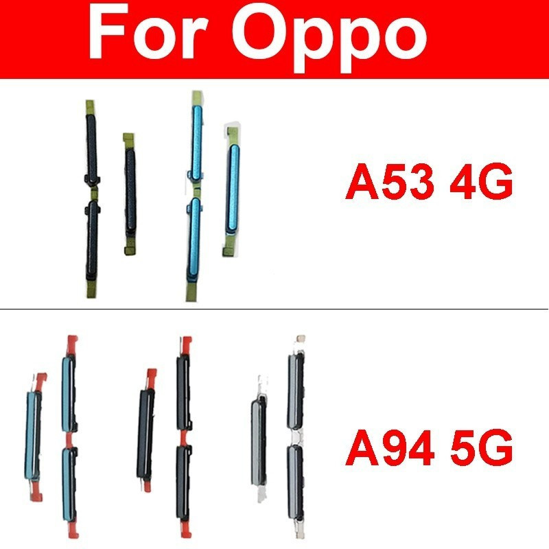 ปุ่มเปิดปิด + ปุ่มปรับระดับเสียงด้านข้างสําหรับ OPPO A53 A94 5G CPH2211 Up Down Volume Power ปุ่มด้านข้าง Flex Cable Repair Parts
