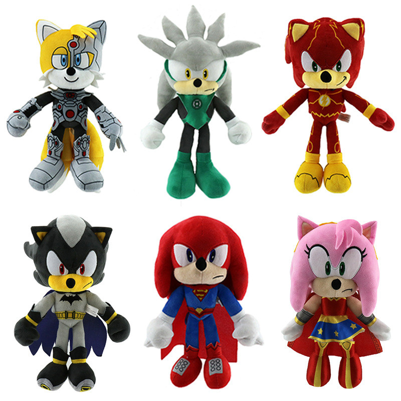 ของเล่นตุ๊กตาสปอตโซนิค โซนิคเดอะเฮดจ์ฮอร์ก ทัลส์ ซิลเวอร์ ของเล่นรอบข้าง นัคเคิลส์ เทล ของเล่นตุ๊กตานุ่ม ของขวัญสำหรับเด็ก