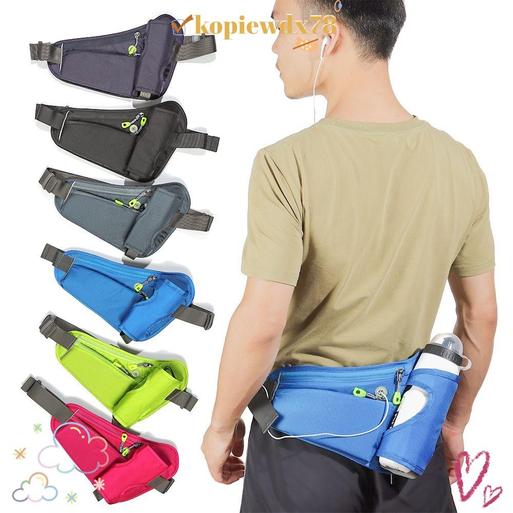 KOPIEWDX78 กีฬาเอวแพ็ค Breathable กลางแจ้งที่วางขวดน้ํา Hydration เข็มขัดแพ็คมัลติฟังก์ชั่ Travel Pack Jogging เข็มขัดกระเป๋า