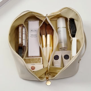 BUJOY 💄กระเป๋าเครื่องสําอาง กระเป๋าออแกไนเซอร์ ขนาดใหญ่ กันน้ํา หนัง PU จุของได้เยอะ แบบพกพา อเนกประสงค์ มี 4 สี