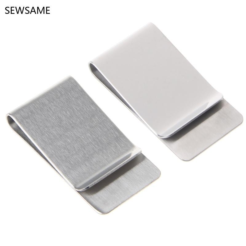 SEWSAME Slim Quality Slim Money Clip Credit Card Holder Wallet New Stainless Steel