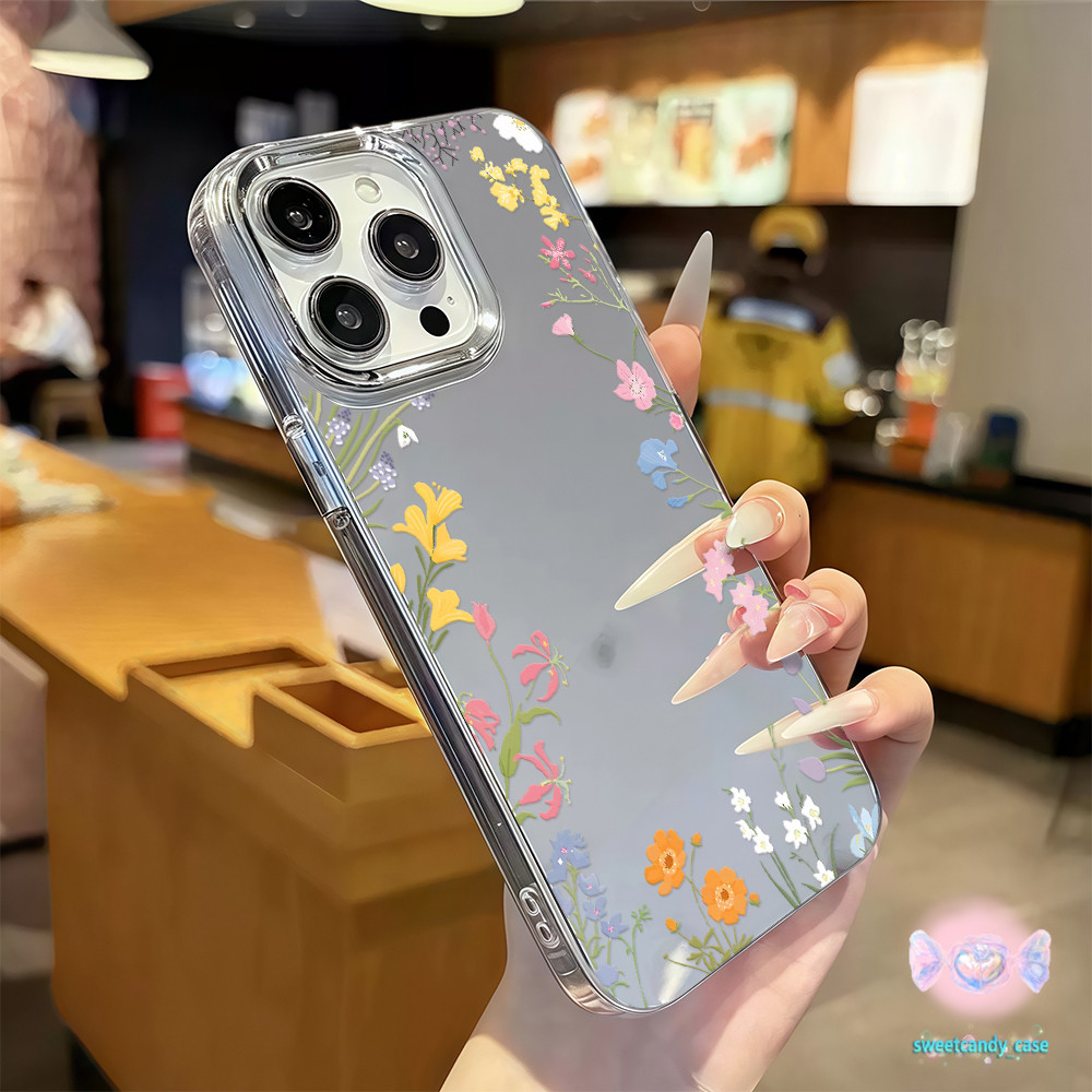 👑จัดส่งในพื้นที่👑 เคสแบบกระจกมิเรอร์ ดอกไม้ชนิดต่าง ๆ ที่มีสีสัน สวย สําหรับ IPhone16 15 14 13 7 8plus Pro Promax XR XS - รูปที่ 6