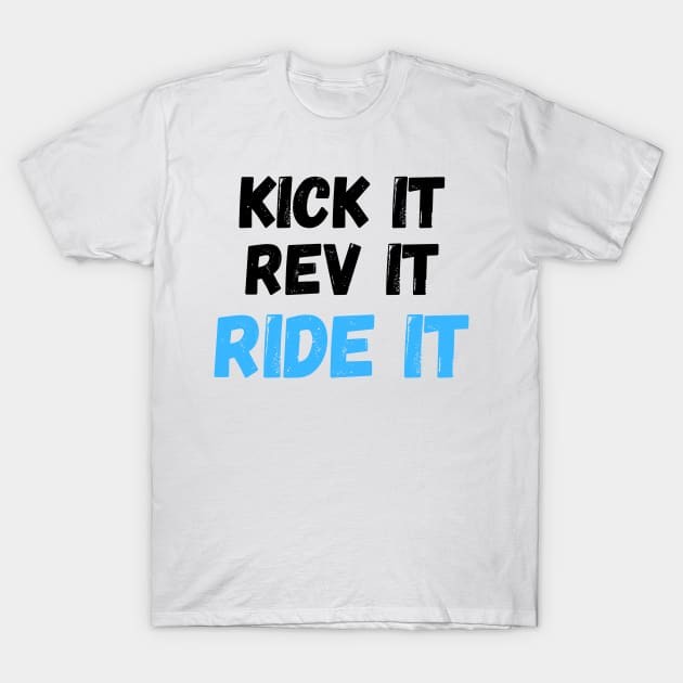เสื้อยืด Vintage Kick it, Rev it, Ride it. Dirt bike/ motocross design T-Shirt แท้ Cotton 100%
