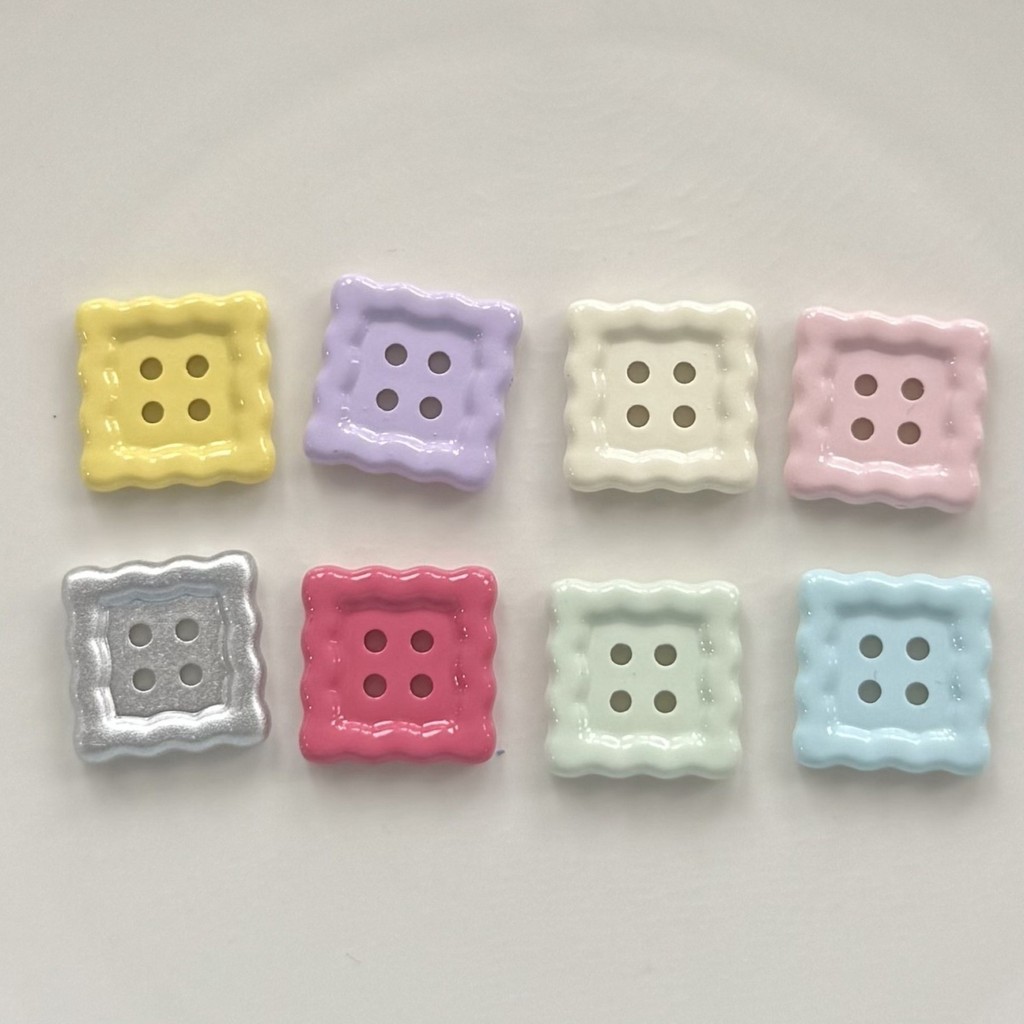 [KooKa]♥20ขนาดเล็ก มาการอง สีปุ่มสี่เหลี่ยมปุ่ม ทําเอง วัสดุที่ทําด้วยมือเสื้อผ้าหมวกตุ๊กตาตกแต่งอุปกรณ์เสริมปุ่ม