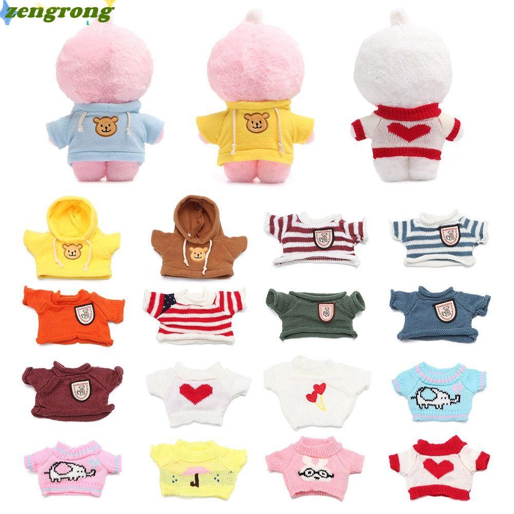 ZENGRONG เสื้อกันหนาวตกแต่งบ้านตุ๊กตาอุปกรณ์ตุ๊กตาสัตว์เป็ดสีเหลือง Overalls ของขวัญวันเกิดของเล่นเด็ก