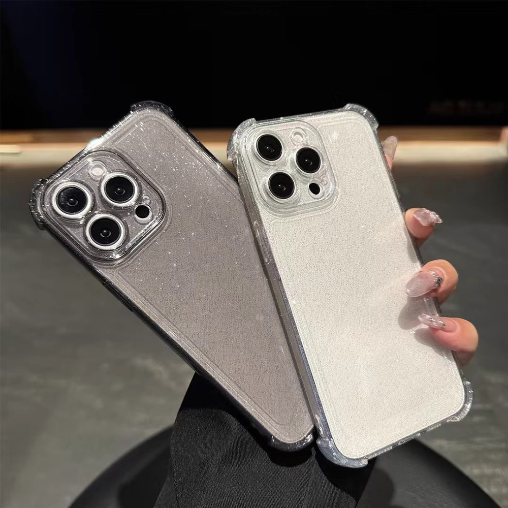 เคสไอโฟน 13 Pro max case for iPhone 11 15 14 16 12 Pro Max เคสโทรศัพท์ใสแบบกลิตเตอร์ ป้องกันการตกหล่