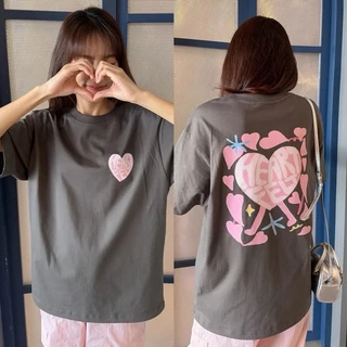 (จัดส่งตลอด 24 ชั่วโมง) oversize เสื้อยืดสไตล์ญี่ปุ่น Love collection เนื้อผ้านุ่มใส่สบาย COTTON100%