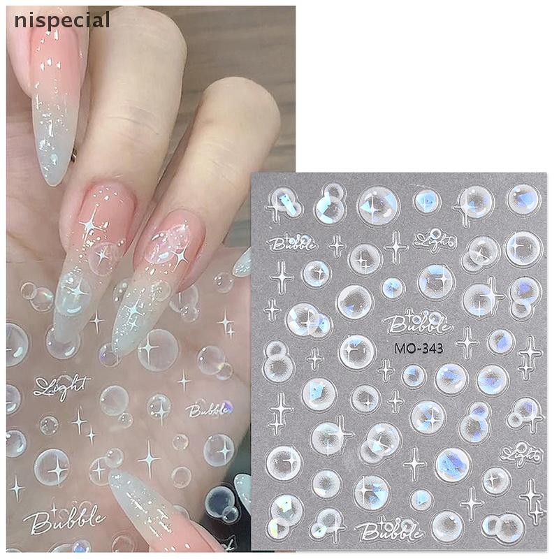 [nispecial] Cute Bubbles Love Shape Nail Sticker Enhancement กาวสามมิติบุคลิกภาพ DIY ตกแต่งเล็บ [MY]