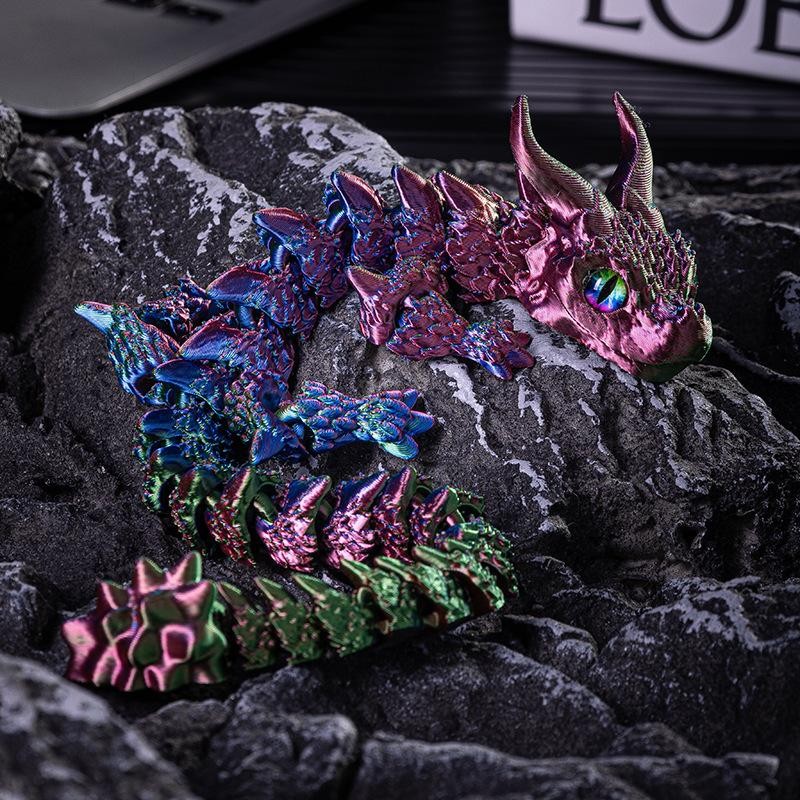 3D พิมพ์ Magic Dragon Movable Joint Fidget ของเล่นหมุนได้ Articulated Office Desktop เครื่องประดับผู้ใหญ่ของเล่นเด็กหัตถกรรมของขวัญ