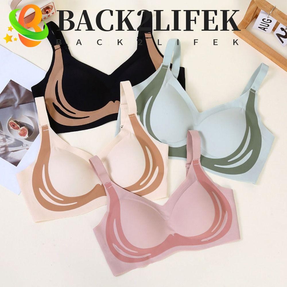 BACK2LIFEK บราไร้สาย V ลึก, Patchwork Close-fitting Brassiere สําหรับผู้หญิง, สบาย Anti-sagging กันกระแทกปรับ Push Up ชุดชั้นในโยคะ