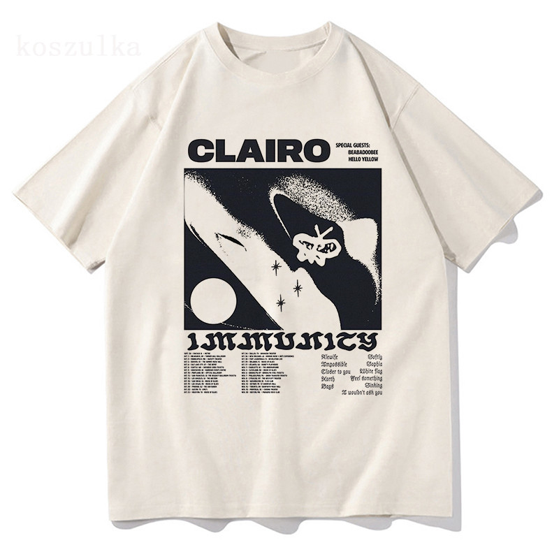 COD Clairo Merch Charm Bunny T เสื้อ 2024 ผู้ชายฤดูร้อน Unisex แฟชั่น Tshirt ผ้าฝ้าย 100% เสื้อยืด F