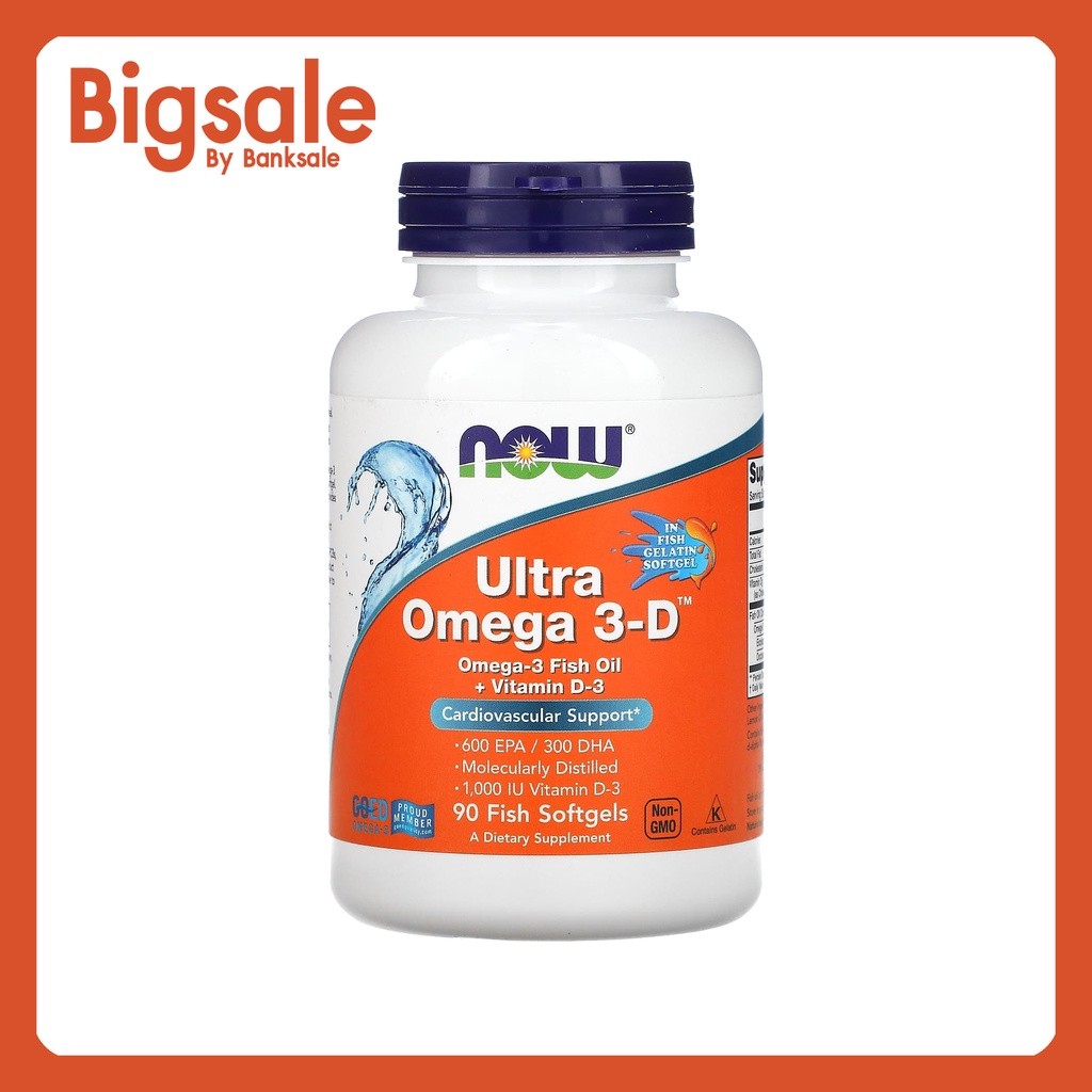 📢พร้อมส่ง 🔔  NOW Foods, Ultra Omega 3-D, EPA 600 มก./ DHA 300 มก.