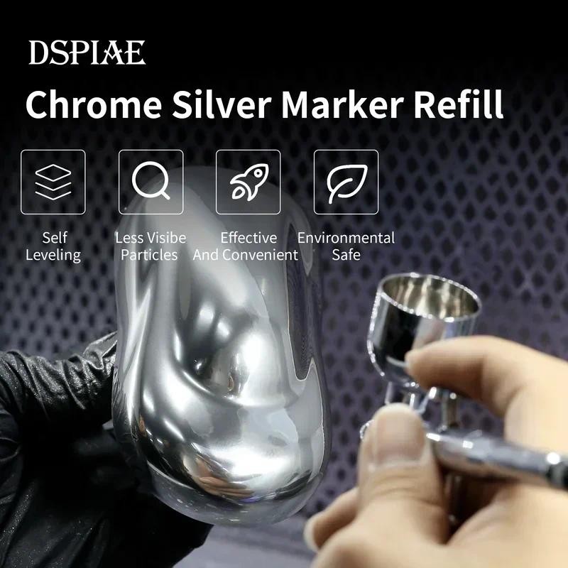 Dspiae Cr-10 Chrome Silver Refill สําหรับ Markers Airbrush สเปรย์จิตรกรรมเครื่องมือ Gundam Model Bui
