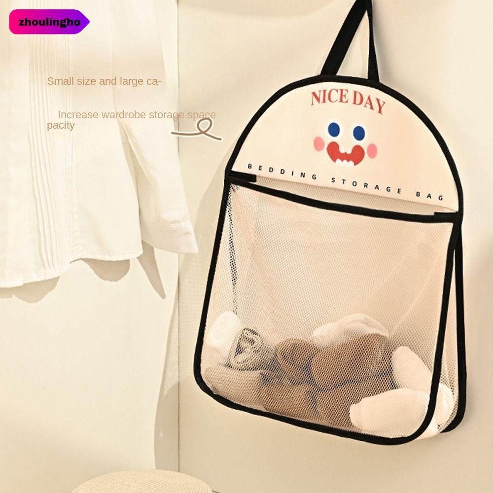 โจวหลิงโฮ ครัวแขวนตาข่ายกระเป๋า,ความจุขนาดใหญ่นํามาใช้ใหม่การจัดเก็บถุงตาข่าย,ถุงเก็บชุดชั้นในถุงเท้าการจัดเก็บผักถุง