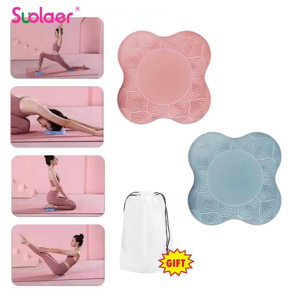 Suolaer โยคะเข่า Mat หนา Shock Absorption Support Mat เข่า Pad แบบพกพาข้อศอก Pad เสื่อโยคะ