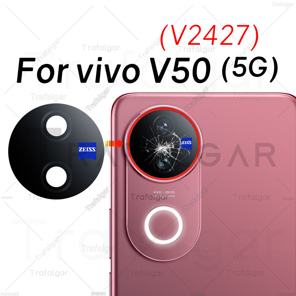 เลนส์กล้องด้านหลังด้านหลังสําหรับ vivo V50 5G V2427 ฝาครอบกล้องเปลี่ยนด้วยสติกเกอร์กาว