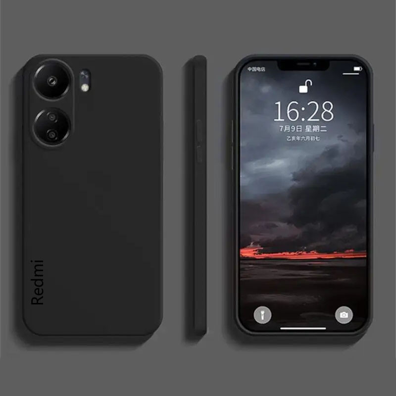 ปลอกสําหรับ Xiaomi Redmi 13C กรณี Xiaomi Redmi 13 13X 4G 5G ฝาครอบหรูหรา TPU กันกระแทกซิลิโคนเหลวฝาครอบโทรศัพท์ป้องกัน
