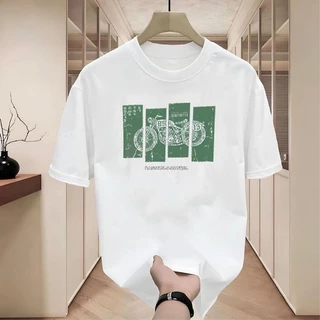 เสื้อยืดผู้ชายเท่ๆ คอกลมแขนสั้น สกรีนลายรถวินเทจ เสื้อยืดสตรีทแฟชั่นเมกาชายสุดฮิต โอเวอร์ไซส์วินเทจ เสื้อยืดไซส์ใหญ่