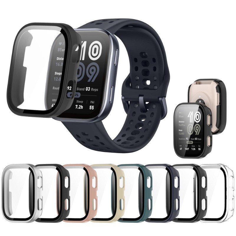เคสพีซีป้องกันหน้าจอพร้อมฝาครอบฟิล์มสําหรับ Amazfit Bip 6 5 Unity / Bip 3 Pro / GTS3 / GTS 4 mini